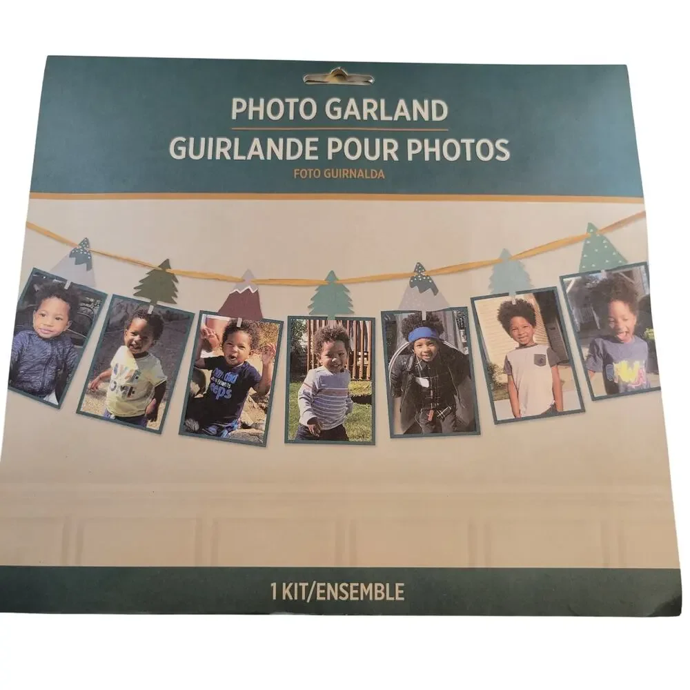 Mountain Tree Photo Garland Kit 12ft Banner Holds 13 Photos Rustic Decor